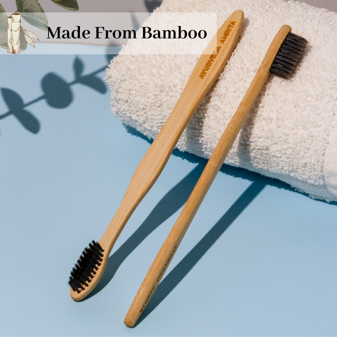 Bamboo ToothBrush, Charcoal Dipped