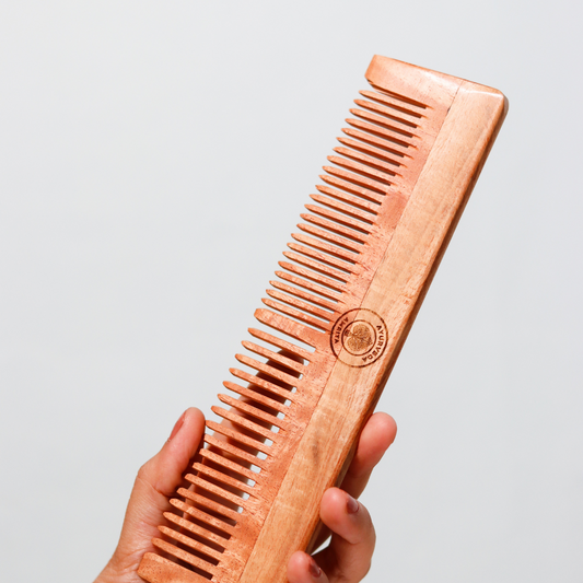 Neem Wood Comb Twin Tooth Flat